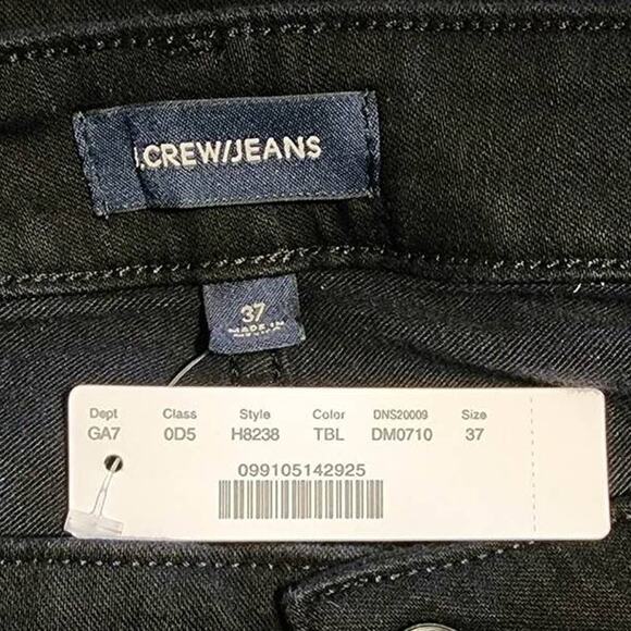 J Crew Curvy Toothpick Jean True Black Plus Size High Rise Jeans 37/24 NEW - Picture 3 of 8